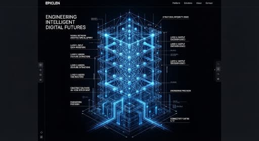 Technical neural network blueprint visualization