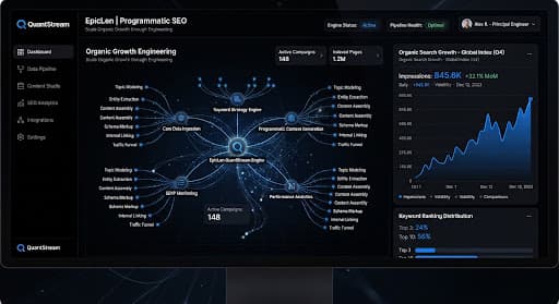 Dark data visualization interface for QuantStream programmatic content